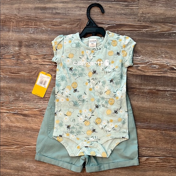 Carhartt Green Overalls Classic Bib Design - Picture 4 of 5